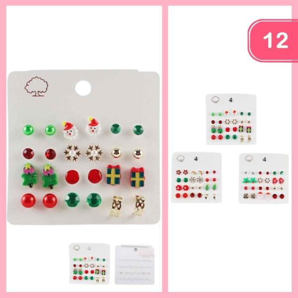 CHRISTMAS POST EARRING SET (12 UNITS)