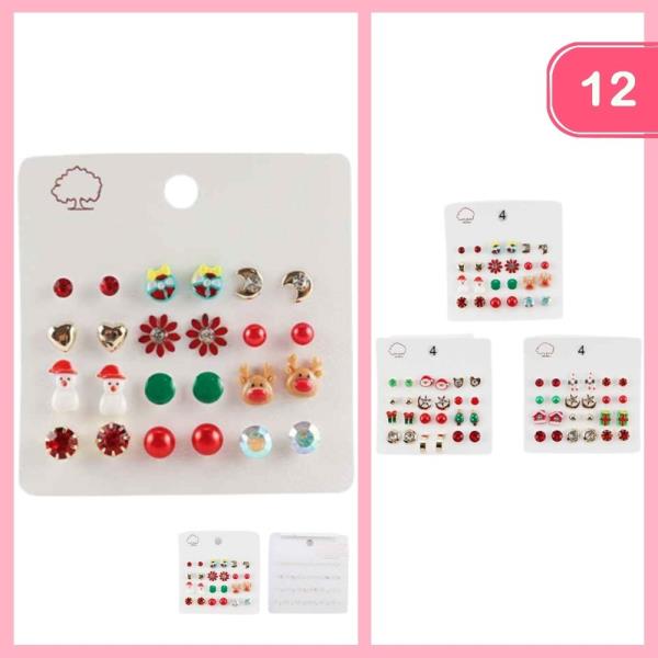 CHRISTMAS POST EARRING SET (12 UNITS)