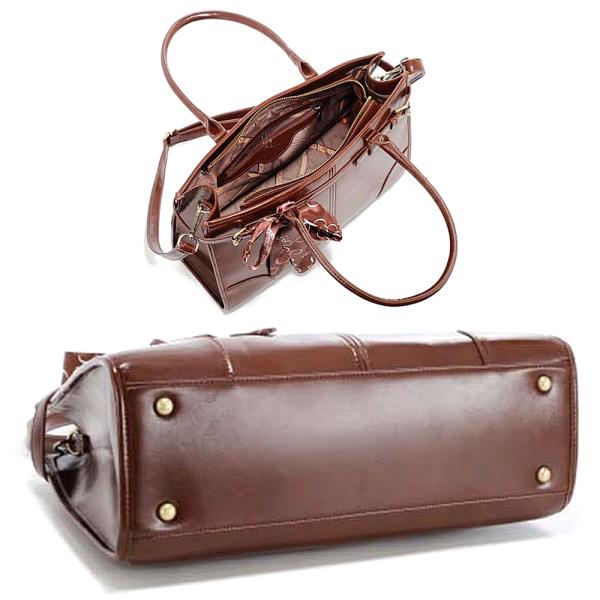MODERN SMOOTH SCARF HANDLE SATCHEL BAG