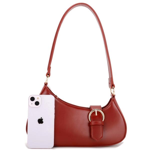 SMOOTH BUCKLE SHOULDER BAG