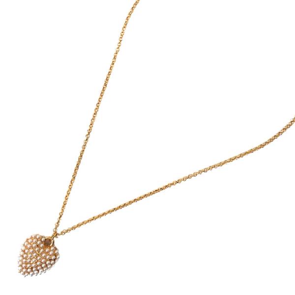 HEART PENDANT PEARL BEAD NECKLACE