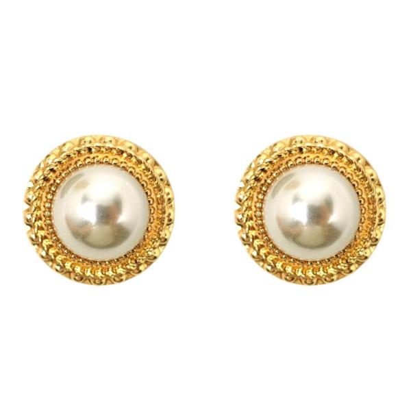 ROUND SHAPE PEARL BEAD EARRING