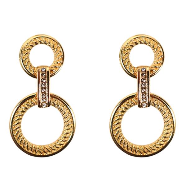 TWO ROUND SHAPE STONE EARRING