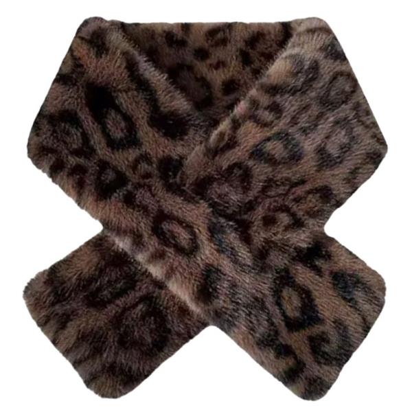 LEOPARD FAUX FUR SCARF