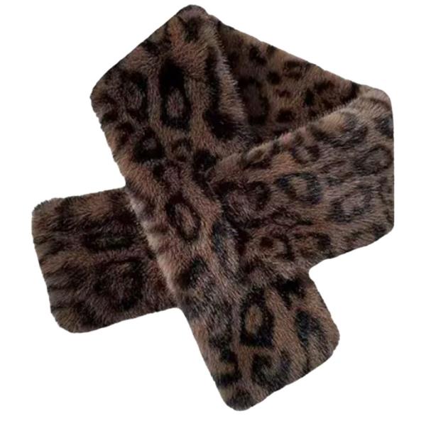 LEOPARD FAUX FUR SCARF