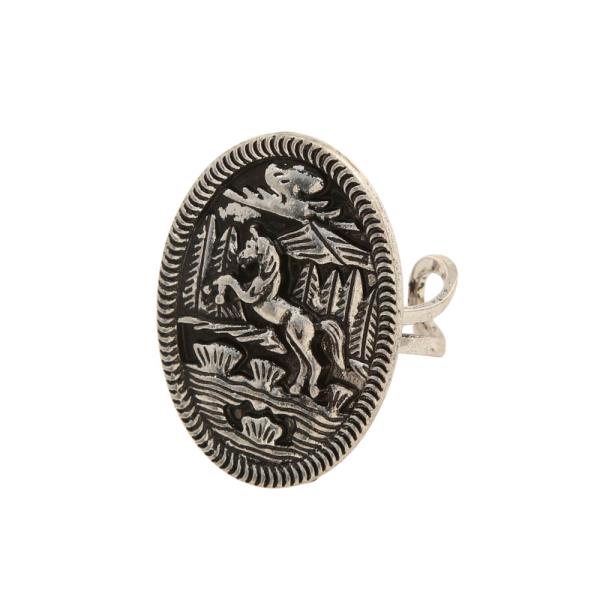 WESTERN STYLE METAL OVAL RING
