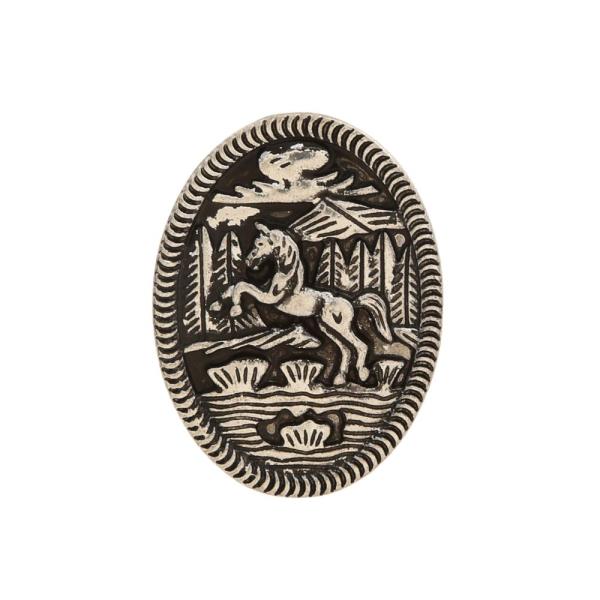 WESTERN STYLE METAL OVAL RING