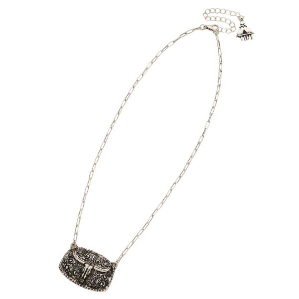 COWBOY FILIGREE PENDANT METAL NECKLACE