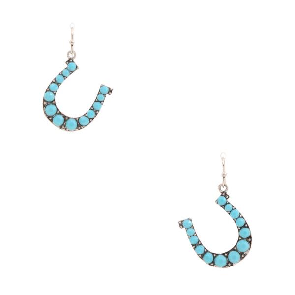 RHINESTONE HORSESHOE METAL EARRING