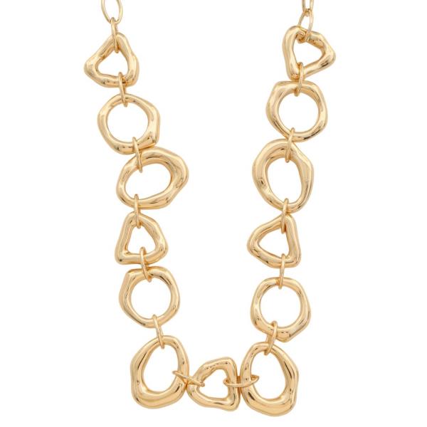 GEO SHAPE METAL LINK NECKLACE