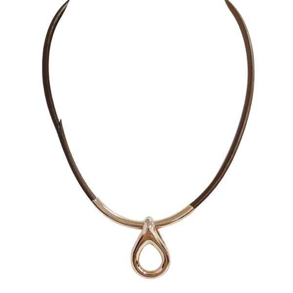 GENUINE LEATHER DESIGN NECKLACE