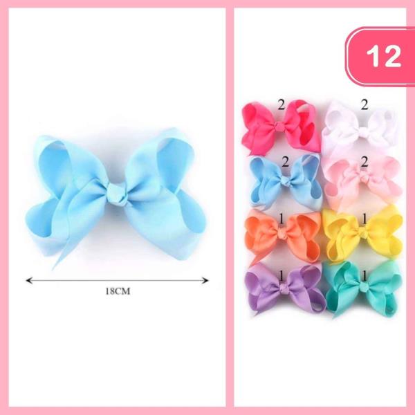 RIBBON HAIR BOW (12 UNITS)