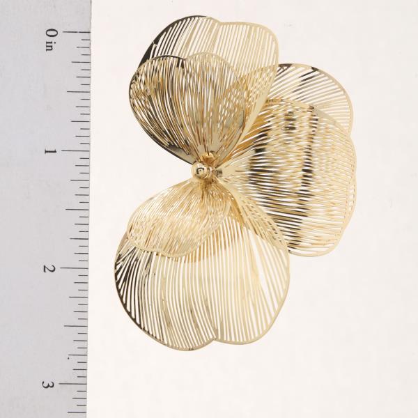HALF FLOWER METAL EARRING