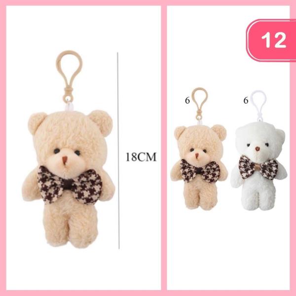 TEDDY BEAR WITH BOW TIE KEYCHAIN (12 UNITS)