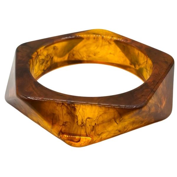 TORTOISE RESIN BANGLE BRACELET