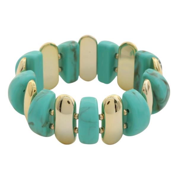 ACETATE BEADED STRETCH BRACELET