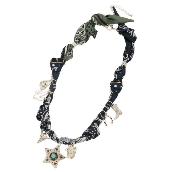 WESTERN MULTI CHARM FABRIC NECKLACE