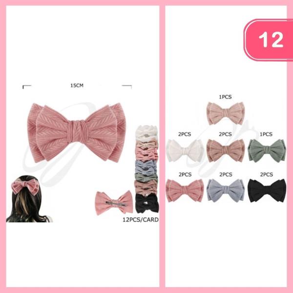 LINEN HAIR BOW (12 UNITS)