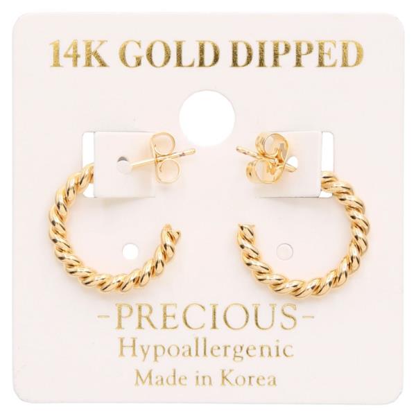 TWIST METAL ROPE 14K GOLD DIPPED HOOP EARRING
