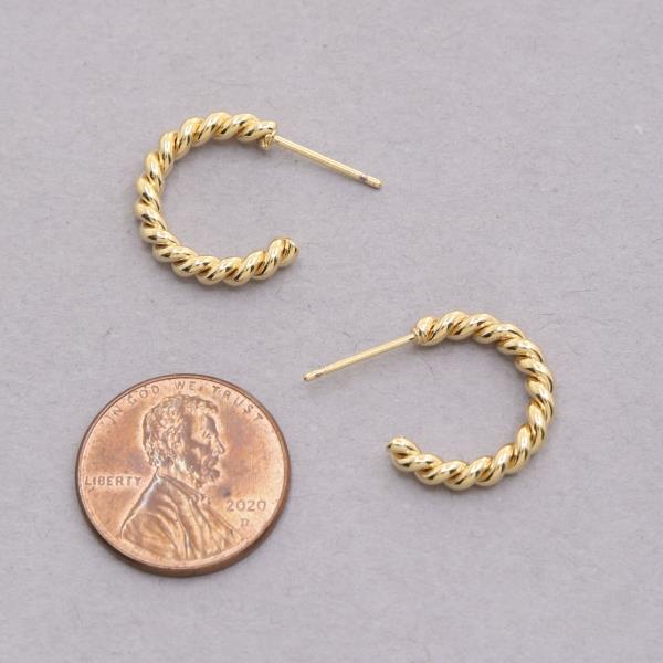 TWIST METAL ROPE 14K GOLD DIPPED HOOP EARRING