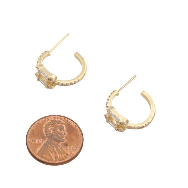 SODAJO CZ HOOP GOLD DIPPED EARRING