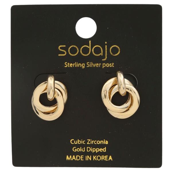 SODAJO METAL CIRCLE GOLD DIPPED EARRING