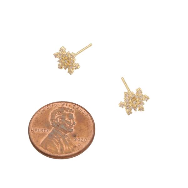 SODAJO CZ SNOWFLAKE GOLD DIPPED STUD EARRING