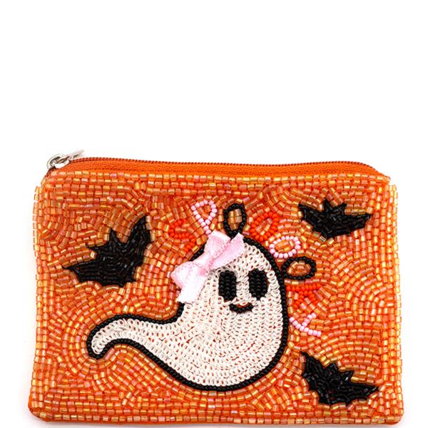 SEED BEAD SPOOKY COIN PURSE