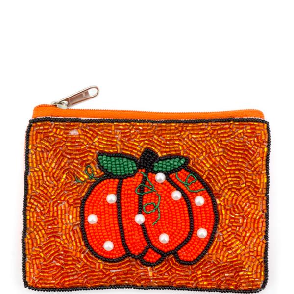 SEED BEAD PEARL PUMPKIN COIN PURSE
