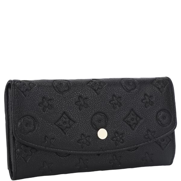 TEXTURED DESIGN BUTTON FLAP WALLET