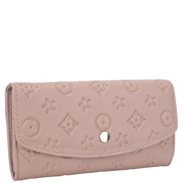 TEXTURED DESIGN BUTTON FLAP WALLET