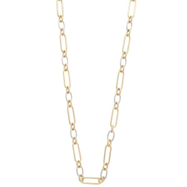 14K GOLD PLATED TWO TONE LINK NECKLACE