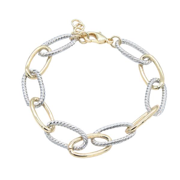 TWO TONE OVAL LINK BRACELET