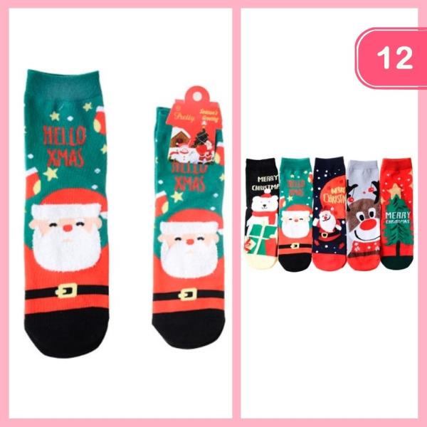 CHRISTMAS PATTERN SOCKS (12 UNITS)