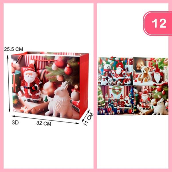 CHRISTMAS 3D GIFT BAG (12 UNITS)
