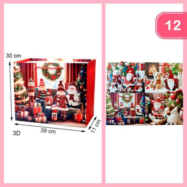 CHRISTMAS 3D GIFT BAG (12 UNITS)