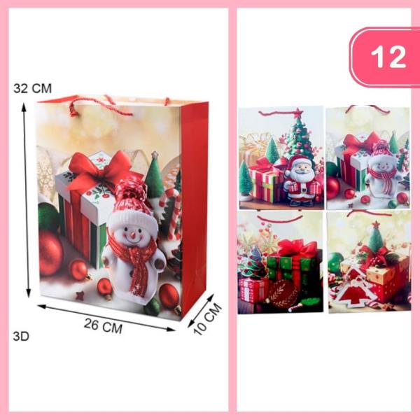 CHRISTMAS 3D GIFT BAG (12 UNITS)
