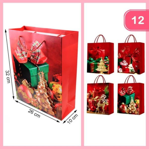 CHRISTMAS 3D GIFT BAG (12 UNITS)