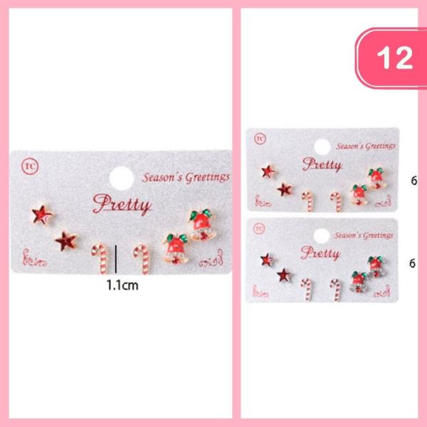 CHRISTMAS MULTI POST EARRING (12 UNITS)