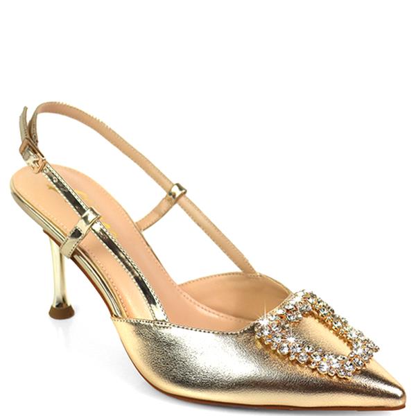 POINTED TOE SLING HEEL W RHINESTONE 12 PAIRS