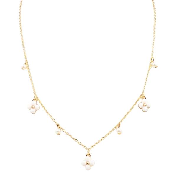 MINI COLOR FLOWERS CHARM CHAIN NECKLACE
