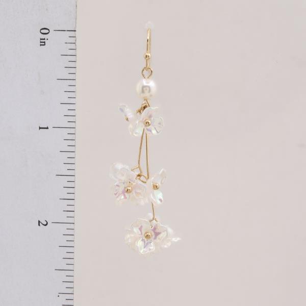 PETAL FLOWER  PEARL DROP FISHHOOK EARRING