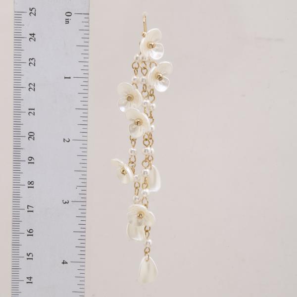 FLOWER MUL DROP LINEAR FISH HOOK EARRING