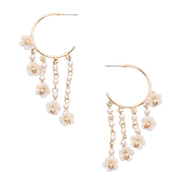 FLOWER MULTI CHAIN HOOP EARRINGS