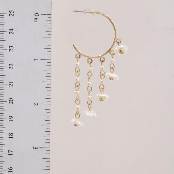 FLOWER MULTI CHAIN HOOP EARRINGS