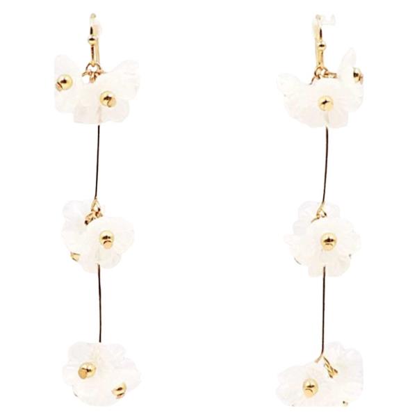 FLOWER LINEAR DROP EARRINGS