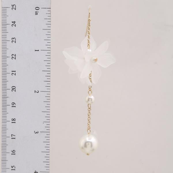 FLOWER DROP FISH HOOK EARRINGS