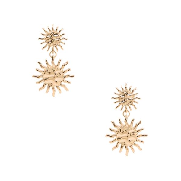 DOUBLE SUN METAL DANGLE EARRING