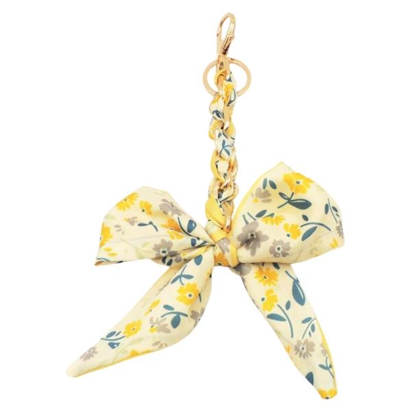 FLOWER SCARF BOW BAG CHARM