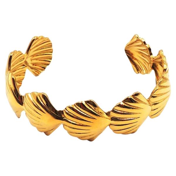 STAINLESS STEEL METAL SHELL CUFF BRACELET